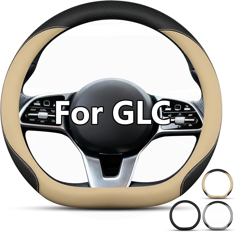 Capa para Volante D-Shape em Couro para Mercedes-Benz GLC 2016–2024 Bege