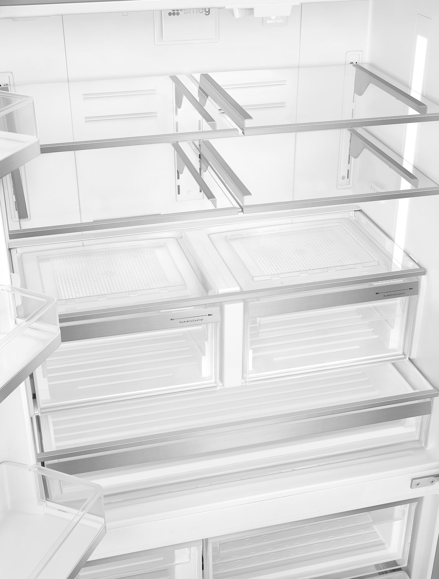 Smeg 36” French Door Refrigerator – Premium Stainless Steel Fridge With Internal Ice & Water Dispenser Technology With Style on Fridge.com - View 2