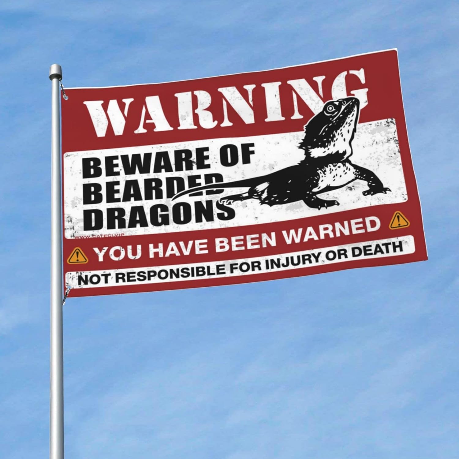 Dorm Room Flags for Guys Beware of Bearded Dragons Flag