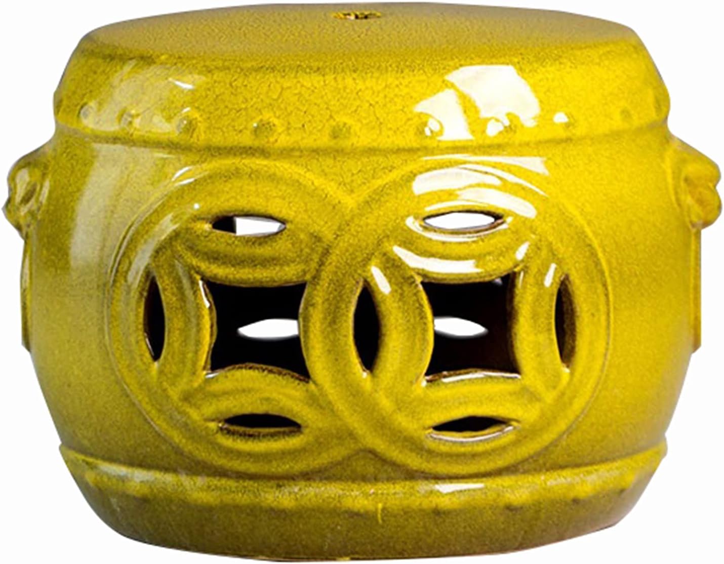 Decorative garden stools, Ceramic Garden Drum Stool, Shoe Changing Stool Garden Decorative Stool, Suitable for Garden, Patio, Lawn(E)