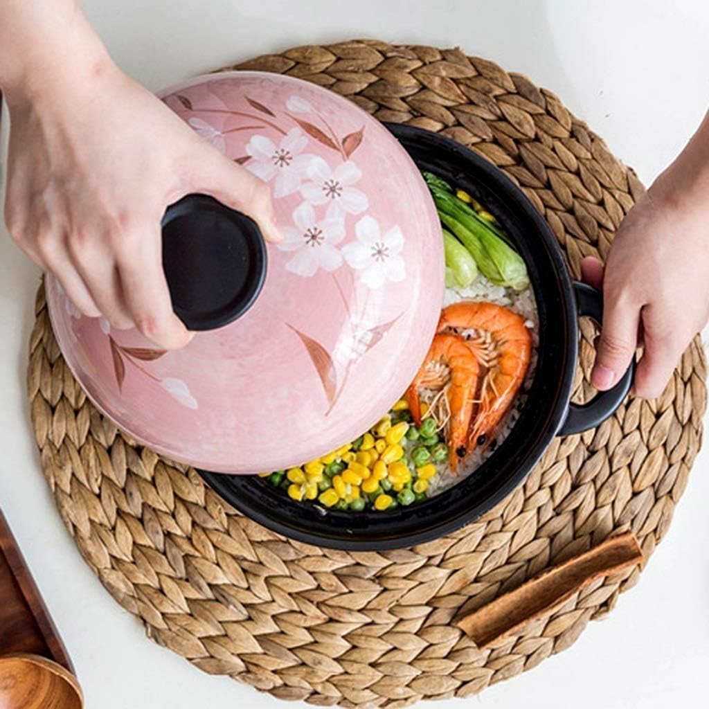 Ceramic Stew Soup Hot Pot with Lid Japanes Hot Pot Stockpot Cookware for Multipurpose Use Home High Temperature Gas Ceramic Porridge Stewed Chicken Stone Soup Small Soup Pot (Size : 4.3L)