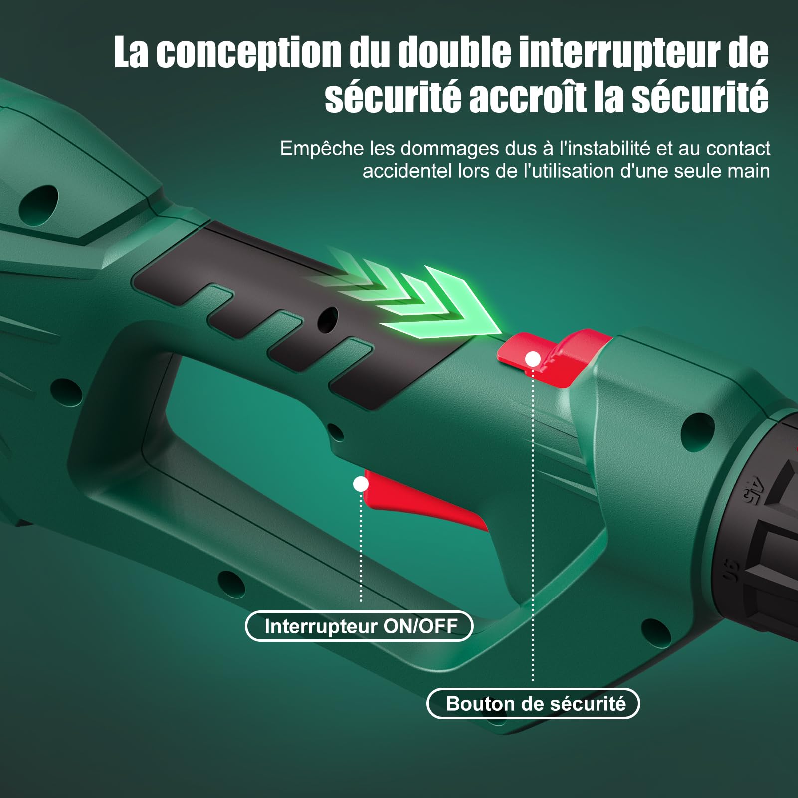 HYCHIKA Taille Haie Télescopique Électrique 900W, Élagueuse sur Perche, Extensible 200-250 cm, Double Interrupteur et Poignée
