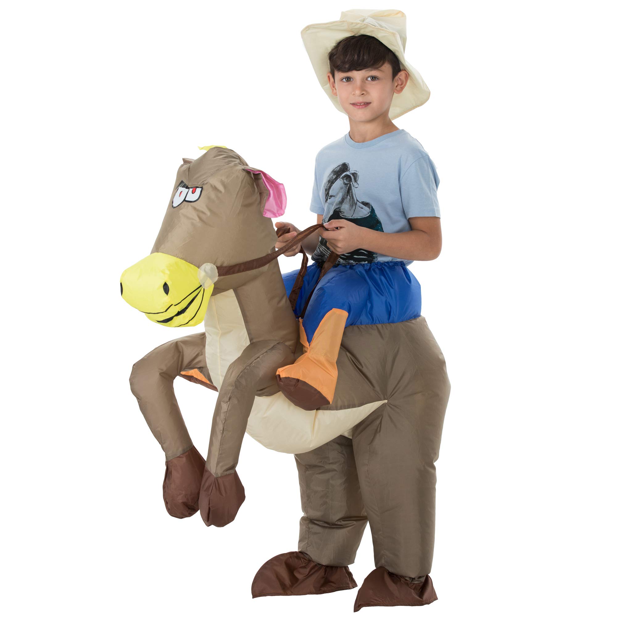 TOLOCO Inflatable Costume Kids, Cowboy Costume, Inflatable Horse