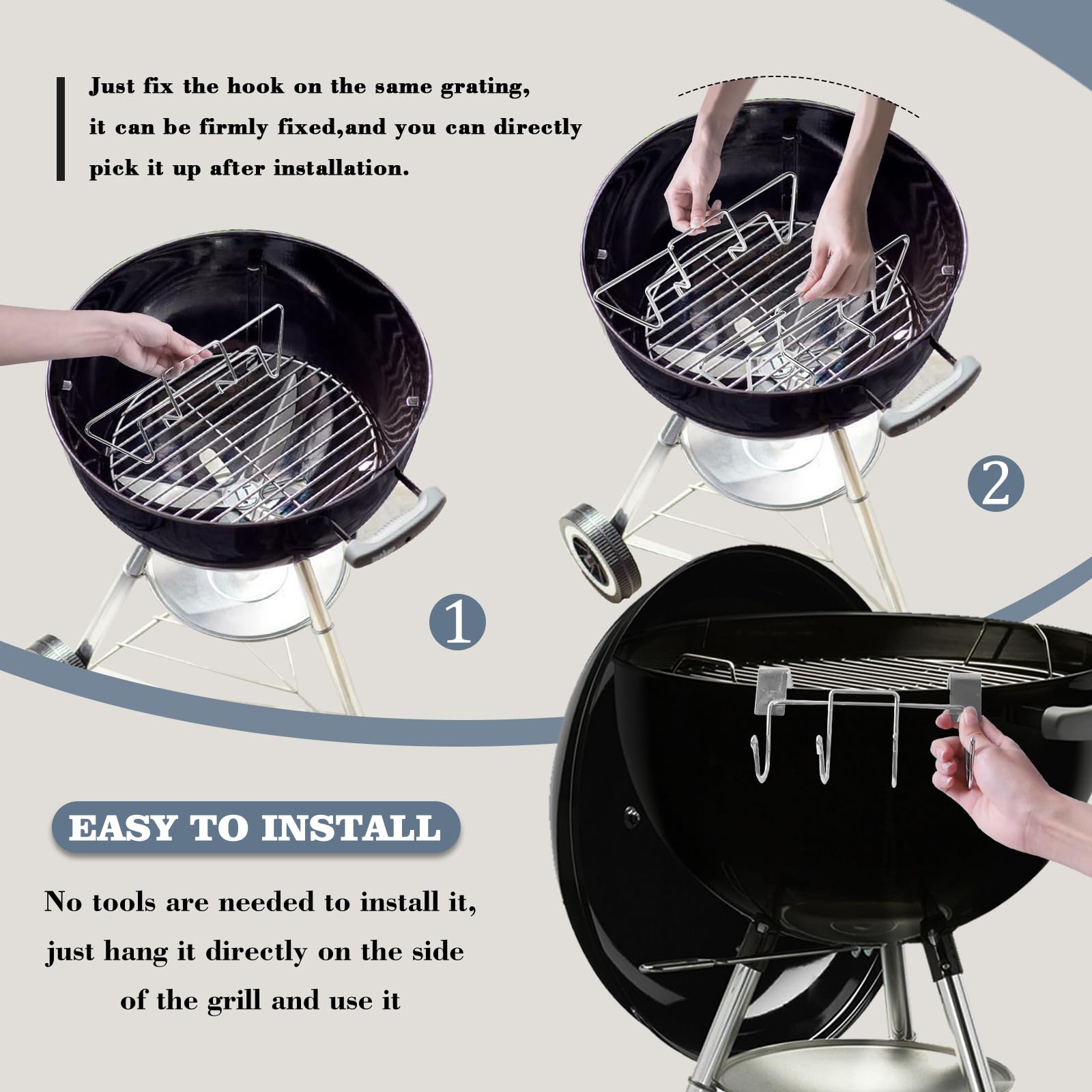 Big Green Egg Accessories OLIGAI 7402 Charcoal Rails For Weber 18