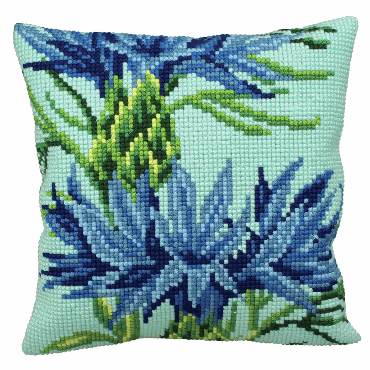 Collection D'Art Kreuzstichkissen-Kit – Blueberry, 40x40 Cm, Inkl. Garn, Nadel & Anleitung