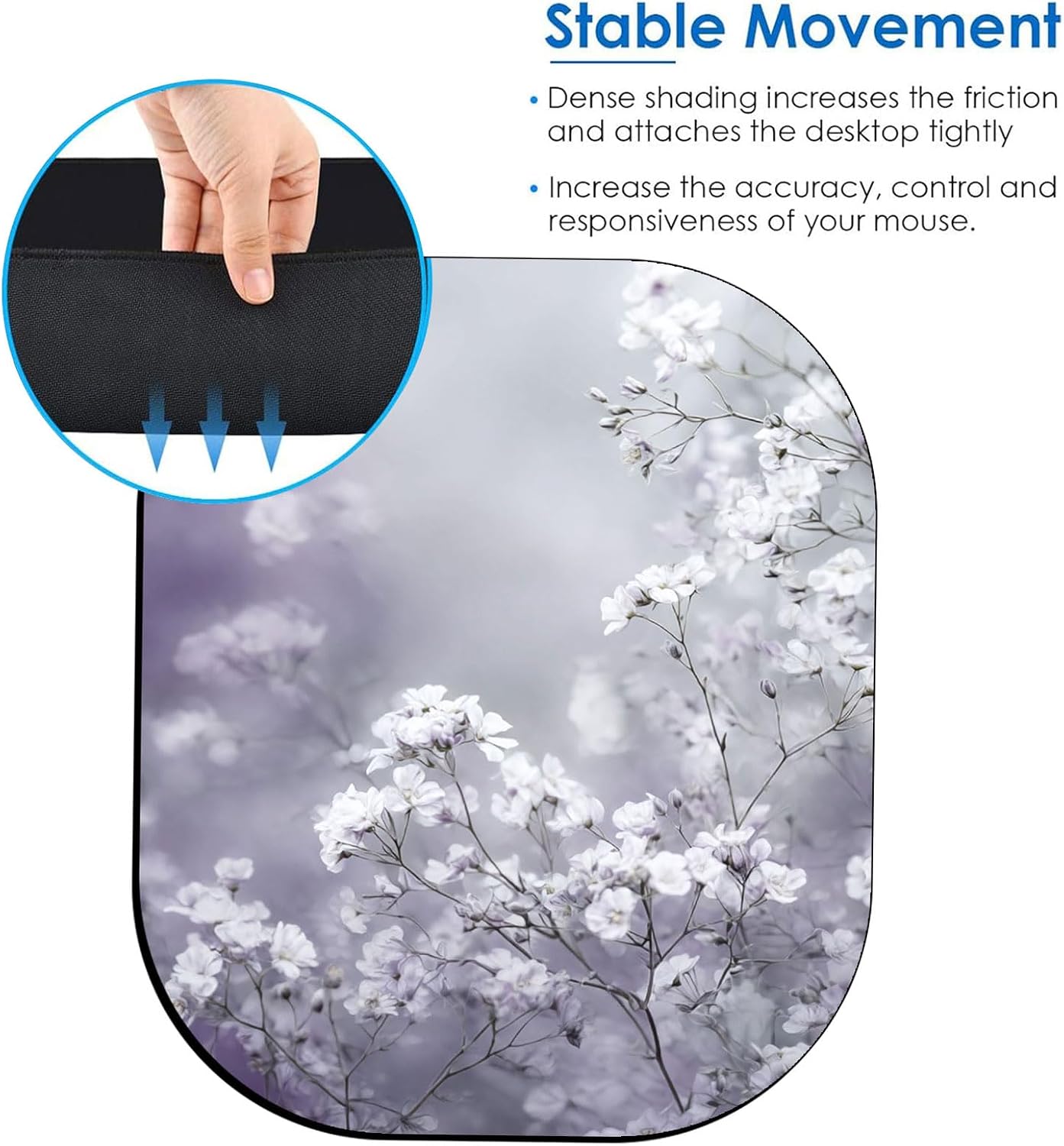 Small Mouse Pad，Mini Mouse Pad 6 x 7 Inch，for Laptop Keyboard Tray Wireless Mouse Home Office Travel，with Non-Slip Rubber Base, Waterproof Mouse Mat，Dreamy Lavender