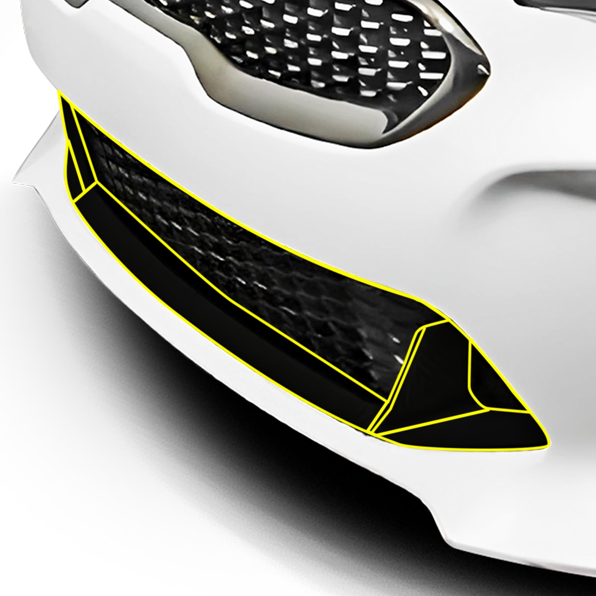 BOGAR TECH DESIGNS for KIA Stinger 2018-2023 Lower Front Lip Chrome Delete – Precut Vinyl Trim Overlay, Gloss Black Blackout Look