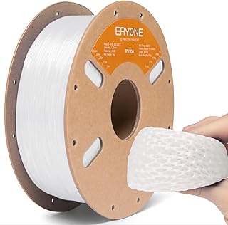 ERYONE TPU Filament 1.75mm, 3D Drucker Filament,Flexible TPU Weiches Filament, TPU 85A, Maßgenauigkeit +/- 0,03 mm, Ideal für Schuhe und Schutzausrüstung,1kg 1 Spule(2.2 lbs),Weiß