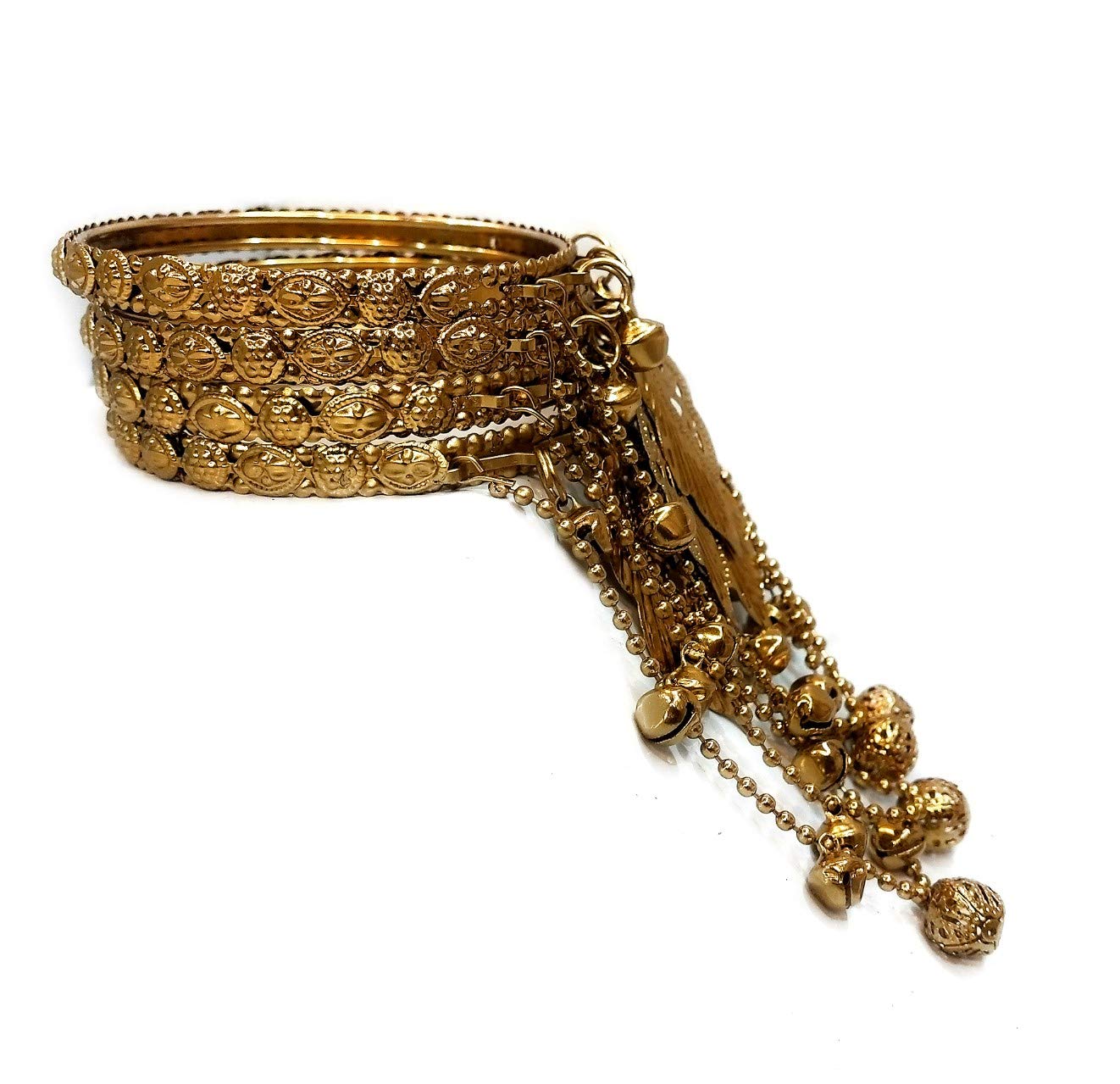 Copper Bangles Set with Latkan & Ghugaroo, Pearls for Brides