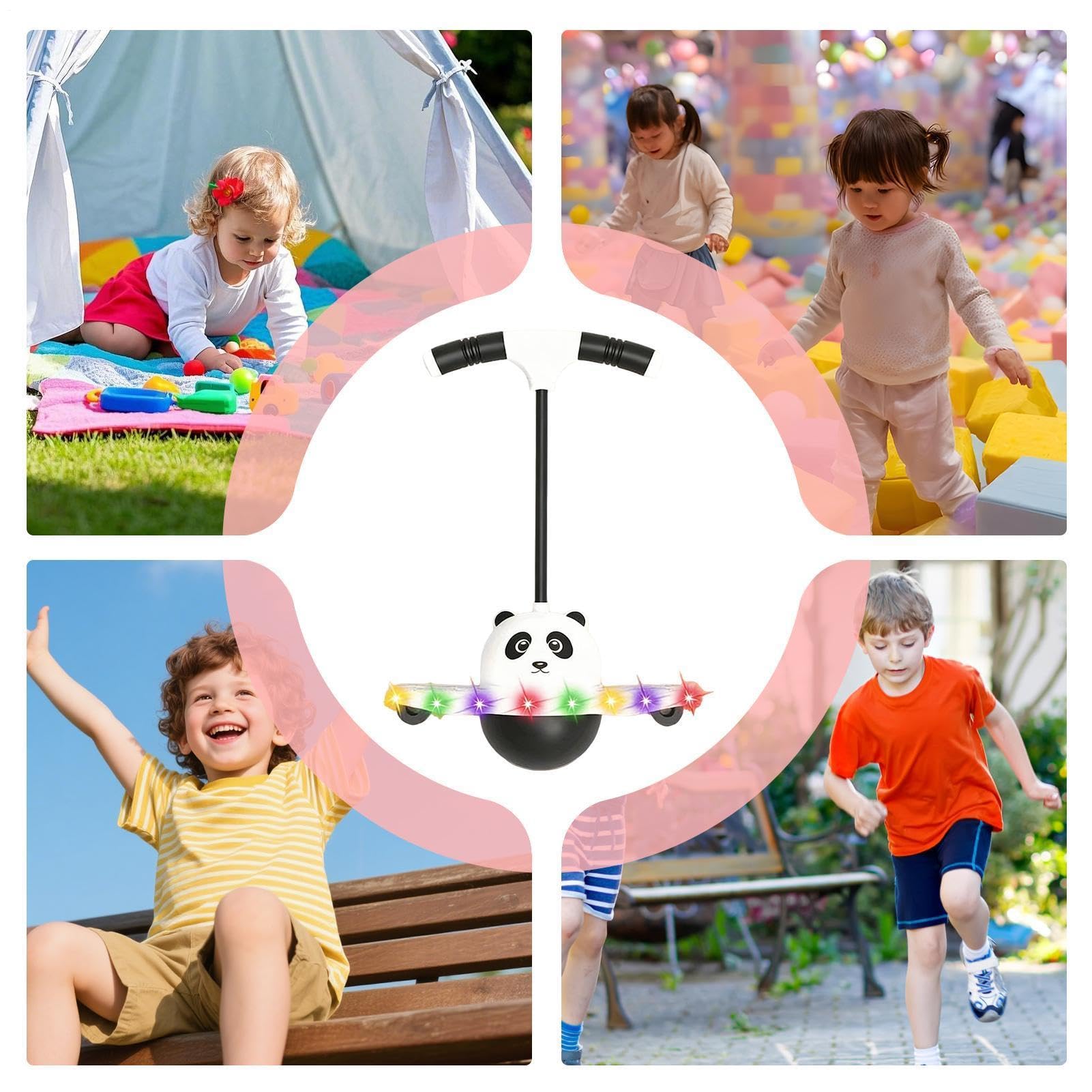 Pelota Saltarina de Equilibrio para Adultos | Saltador con Luz Brillante | Pelota Saltamontes con Asa,para Niños Adolescentes Adultos Hogar Jardín Interior Exterior Patio Trasero Sala de