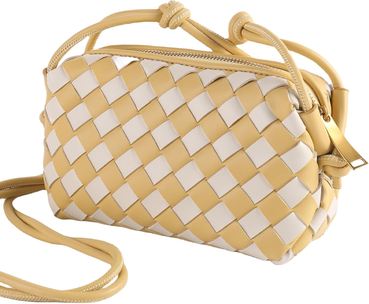 Woven Crossbody Bag for Women, Small Leather Evening Purses with Adjustable Shoulder Strap Shoulderbag