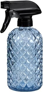 Sponsored Ad - Hzxcuim 12Oz Glass Plant Spray Bottle, Gem Pattern Glass Sprayer, Watering Can with Black Plastic Top Pump,...