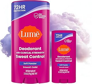 Deodorant Plus Sweat Control - Smooth Solid Stick Deodorant for Women - Extra Strength Antiperspirant - 72 Hour Odor & Sweat Control - Baking Soda Free, Skin Loving - (Soft Powder)