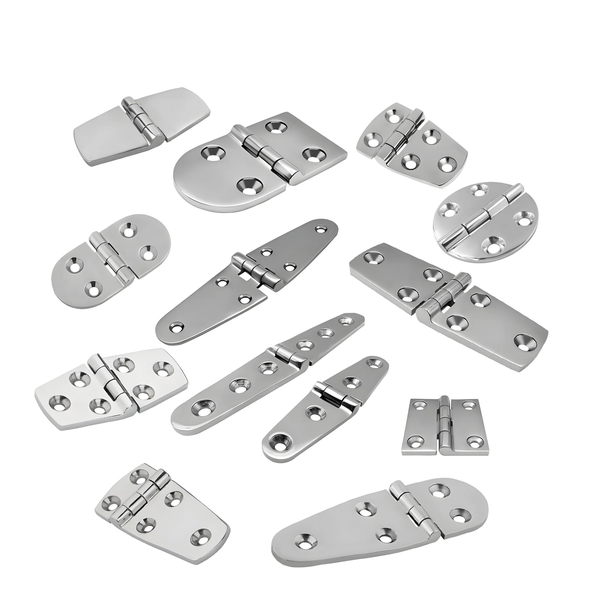 316 Stainless Steel Casting Hinge 4/6 Holes Cast Strap Deck Hinge Boat Hardware 1Pcs(38mmx38mm)
