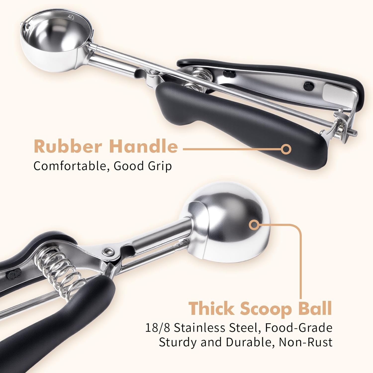 Cookie Scoop set, Cookie Scoops for Baking, Size #60/ #40/ #20, Cookie