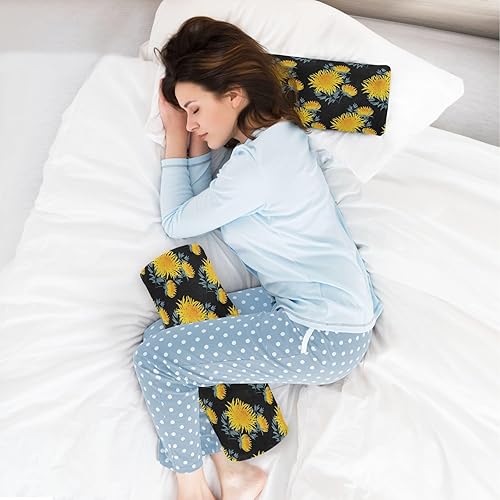 Miniatura 6 de Fall Yellow Flower Woodland Queen Size Bolster Pillow Neck Roll Pillow Form Round Pillows Decorative Pillow Cylinder Shape Bolster Cover