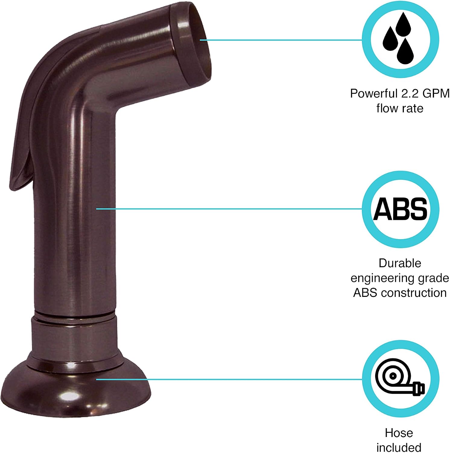 Dura Faucet DF-RK810-VB RV Side Sprayer and Hose Replacement Kit (Venetian Bronze)