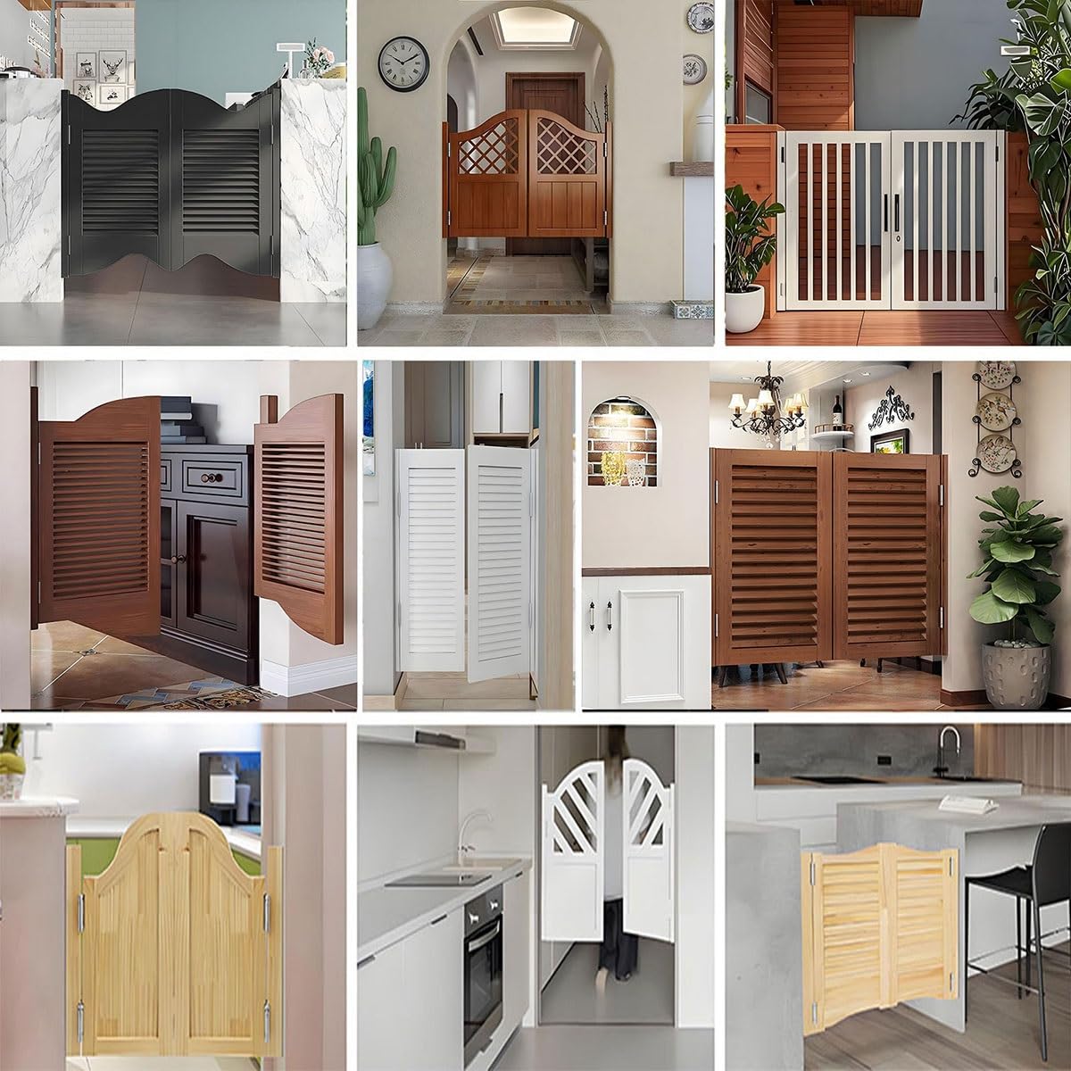 Générique Saloon Porte Battante, Fermeture Automatique, Porte Western Bois Cowboy, Séparation pour Escalier Salle De Bain Cuisine