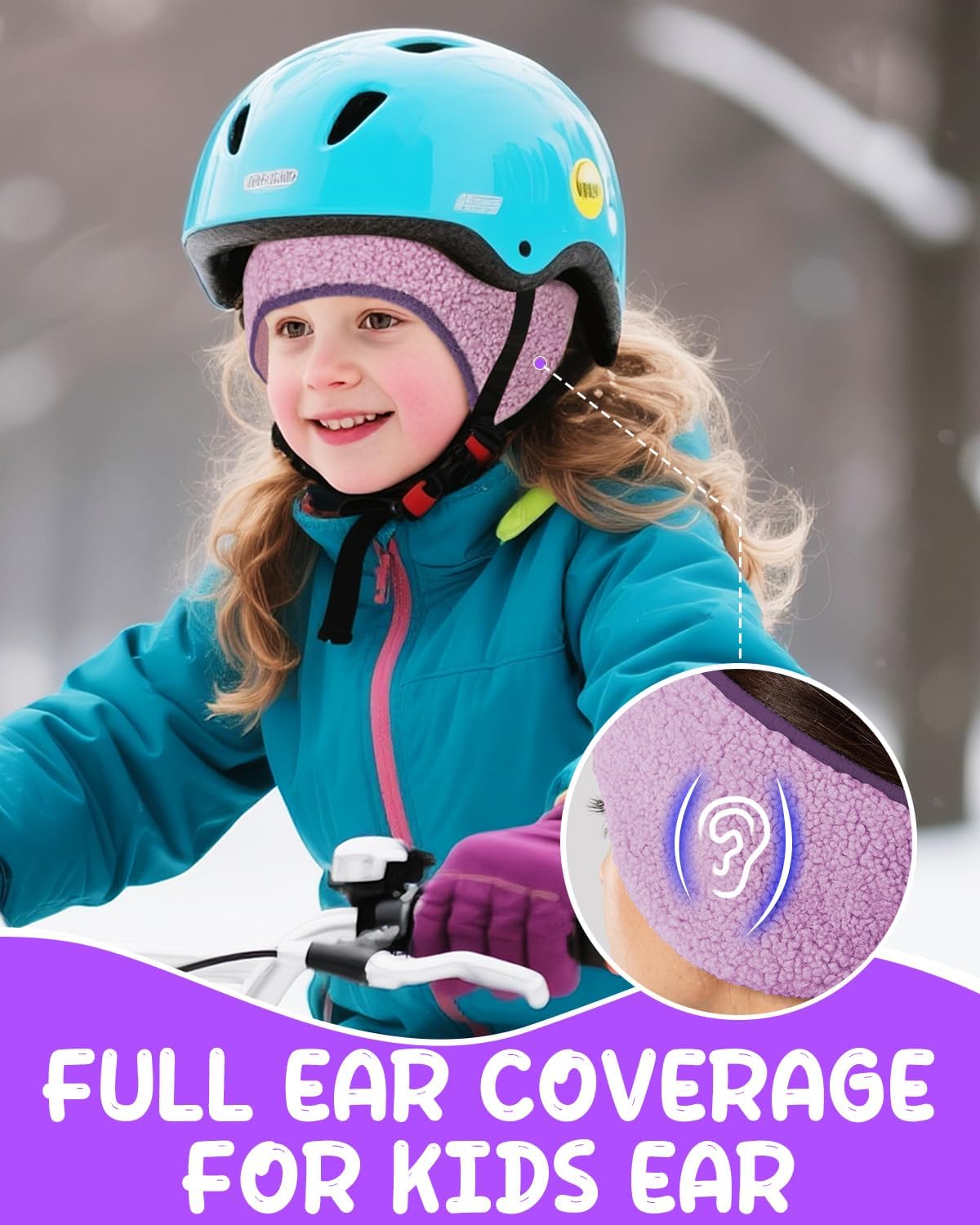 Ear Warmers for Kids - Thermal Ear Muffs Winter Headbands for Boys Girls in Cold Weather for Running Cycling Ski image 3