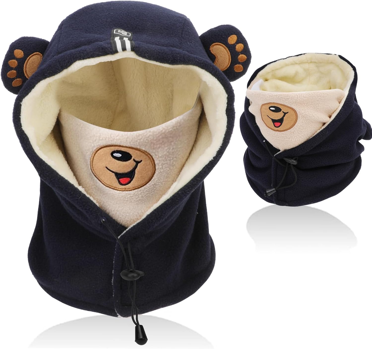 Warm Winter Bivakmuts Winddichte Balaclava Fleece Thermische Zwart Grijs