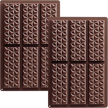 YXHZVON Pack of 2 Silicone Chocolate Moulds Silicone Moulds for 6 Cavities Chocolate BPA-Free Silicone Moulds Non-Stick Chocolate Mould in Food Grade for Chocolate Chocolate Sweets