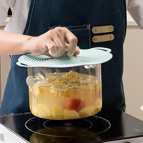 Miniatura 6 de Paquete de 5 tapas de silicona para cuencos, cubierta de salpicaduras de microondas, 5 tamaños, tapas de succión reutilizables resistentes al calor,