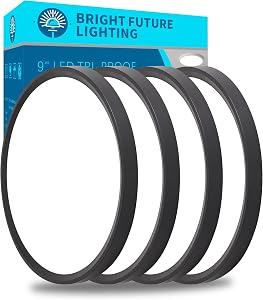 4pack 9 Inch Flush Mount Ceiling Light, 18w Led Ceiling Light, 3000k/4000k/6000k Selectable 1860lm Light, Super Slim Led Light Fixture for Bedroom Kitchen Living Dining Room Office（Black）