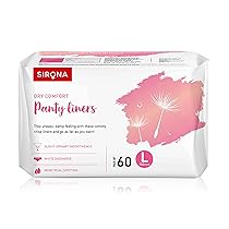 Sirona Dry Comfort Daily Use Panty Liners for Women – Large, 60 Liners – Soft Cottony Panty Liner Pads