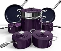 NuWave Lux 13pc Forged Lightweight Cookware Set: PFAS-Free G10 Duralon Ceramic, Ultra Non-Stick, Induction & Oven Safe to 500°F
