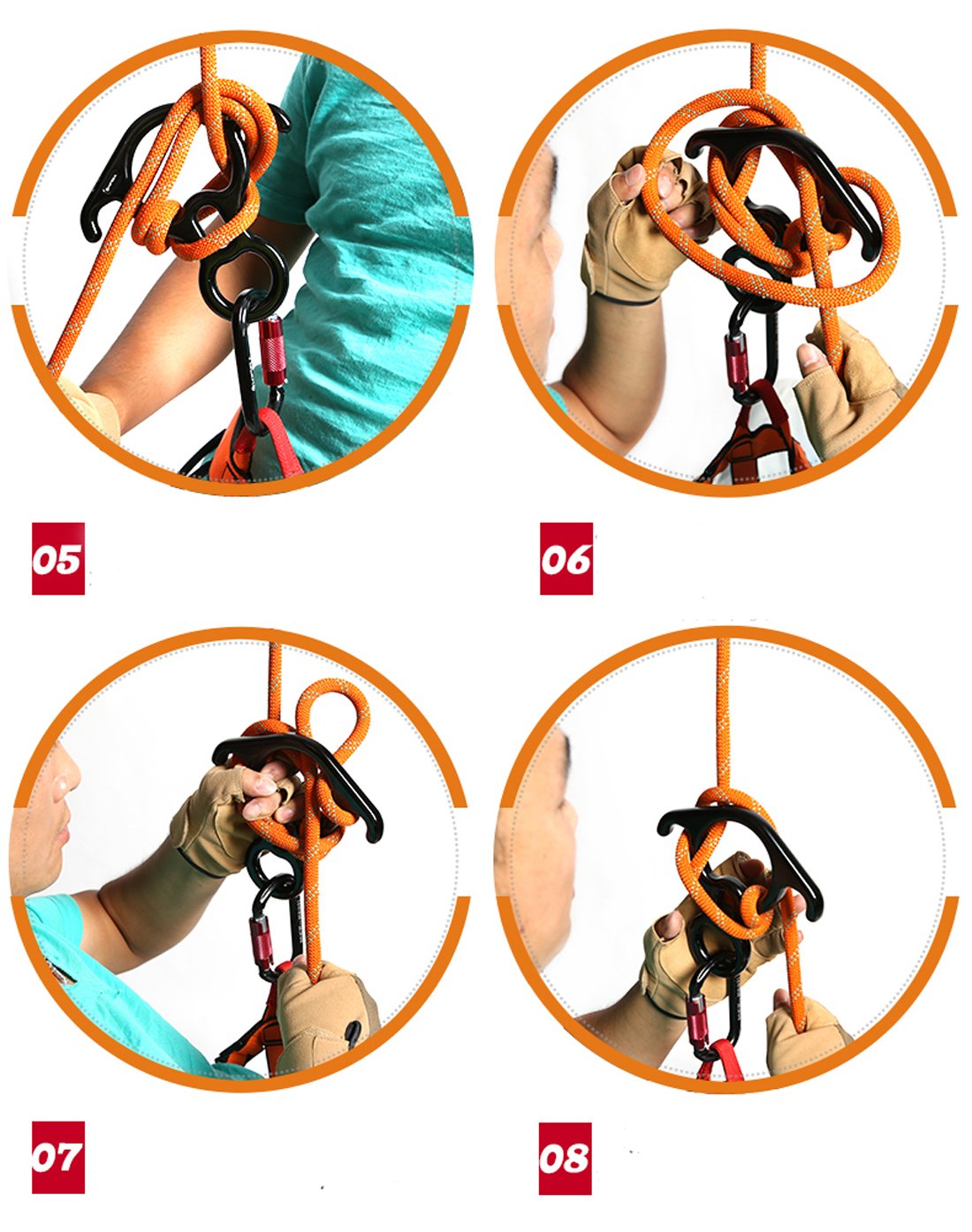 35KN Terminal Rescue Figura 8 Discendente con Bent-ear Rappelling Gear Dispositivo di Belaying Per Outdoor Rock Climbing Aerial Silks Yoga Swings Hammock