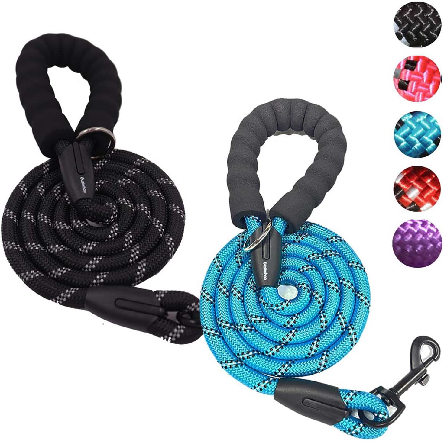 Gusiwhoo 5FT Reflective Dog Leash: Comfortable Padded Handle & Highly Reflective Threads Heavy Duty Rope Dog Leashes for Medium Large…