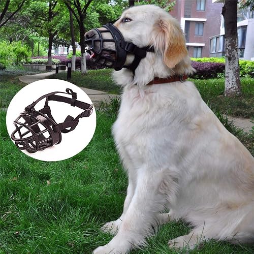 JYHY® Anti-mordedura Bozal para Perros - Cesta de Silicona/Permite Beber/Jadear y Comer,Negro 6
