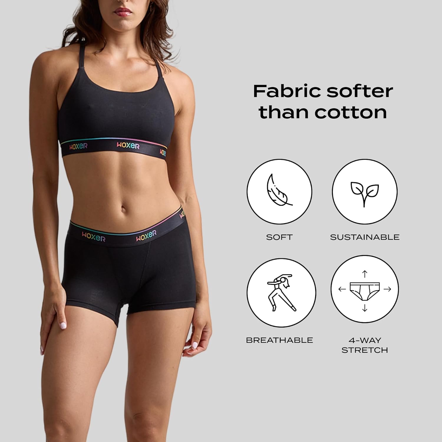 Woxer Womens Boxers - Star 3" Boy Shorts Underwear for Women - Boxer Briefs - Image 4