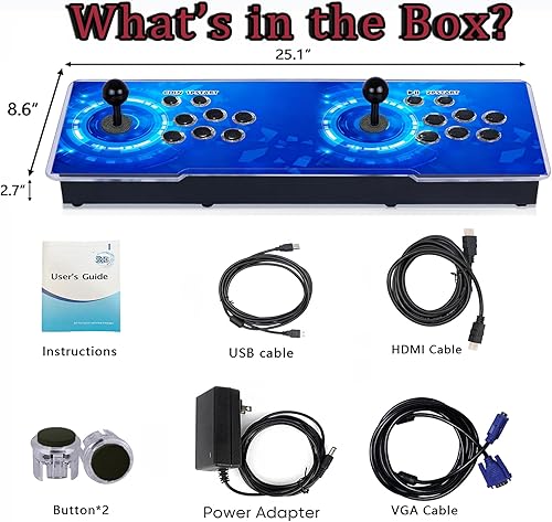 Miniatura 2 de RegiisJoy 32000 Pandora Box 78S Retro Arcade Gaming Console, 4 Player 3D Magical Modified Game, Search Save Delete Cheat Function, Favorite List,