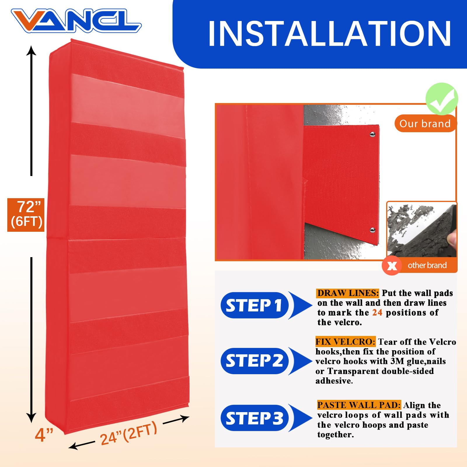 First Team FT72C Foam Rubber 72 in. Saddle Brown TuffGuard Backboard Padding