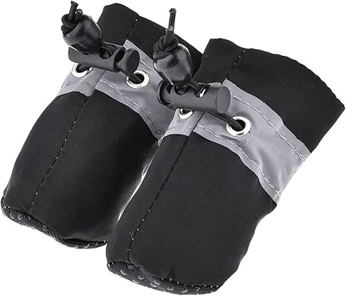 Miniatura 4 de Zapatos suaves para perros pequeños, zapatos ligeros para cachorros para verano e invierno, botines antideslizantes para caminar, color negro,