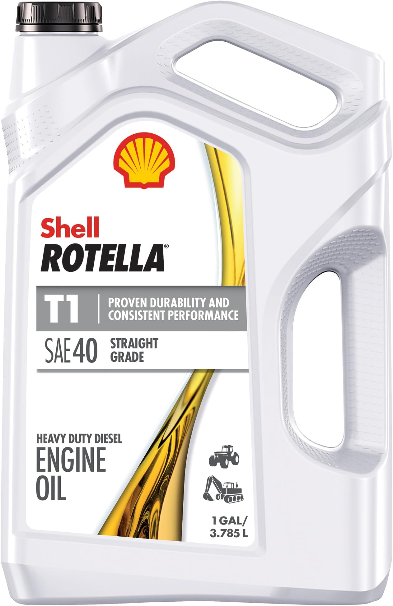 Shell Rotella T1 Conventional SAE 40 Diesel Engine Oil (CF-2/SL, 1-Gallon, Single)