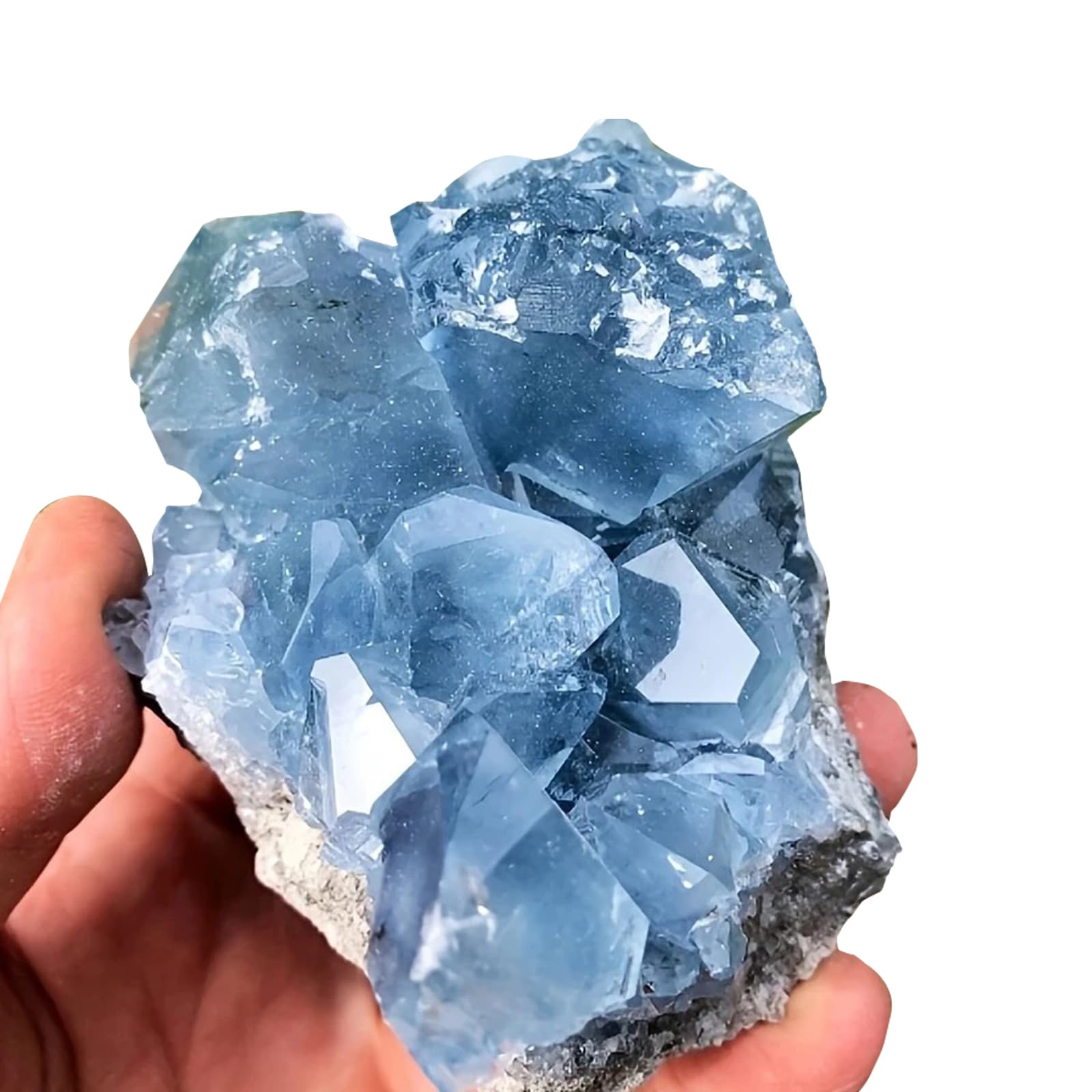 Natural Blue Kyanite Crystal Cluster & Celestite Raw Stone Specimen