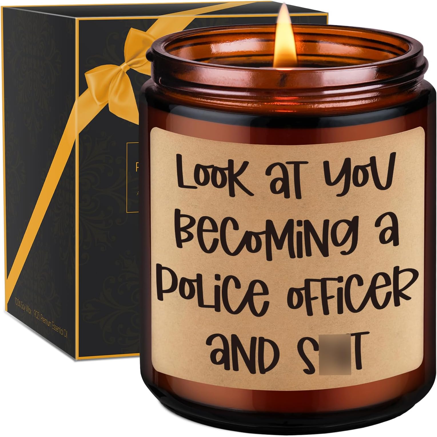 GSPY Cop Candle, Police Officer Gifts for Men, Women - Police Academy Graduation Gifts for Cops - Funny Valentines Day, Birthday, Appreciation Ideas for Policeman, Law Enforcement, New Graduate, Him