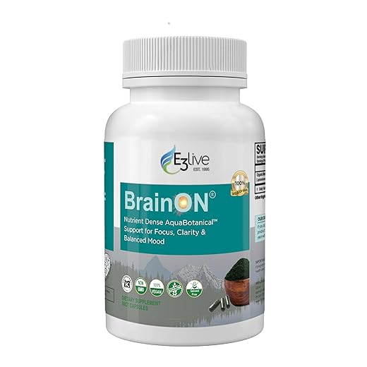 E3LIVE BrainON - Wild-Harvested AFA Extract for Mood Balance & Focus 90 Count