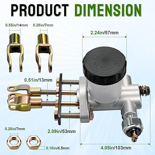 Miniatura 3 de LOCOPOW Go Kart Cilindro maestro de freno hidráulico para 150cc 90cc 110cc 125cc 200cc 250cc Go Kart Buggy Sunl BMS Kandi Roketa Kazuma Kinroad ATV