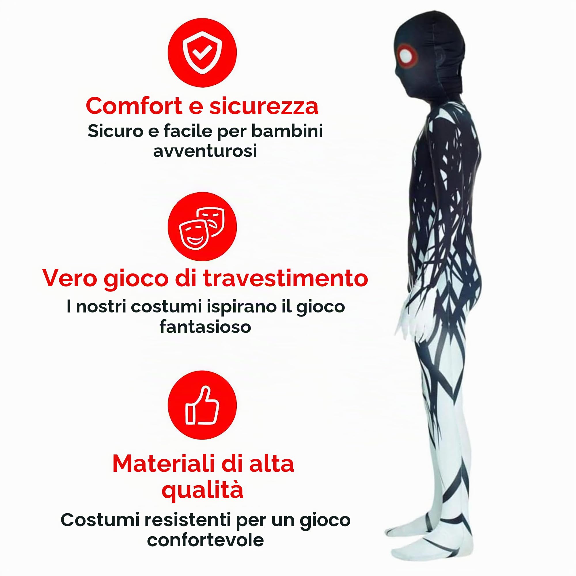 Morphsuits Costume Horror Zalgo Bambino, Tuta Halloween Bambino | Tuta Integrale con Cappuccio, Design Zalgo Inquietante, Chiusura con Zip, Perfetto per Halloween, Ideale per il Cosplay