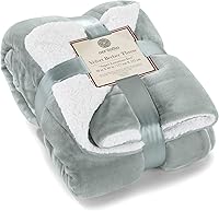 Vista 57 de Genteele Manta de Tiro Sherpa Súper Suave Reversible Ultra Lujosa de Felpa, 40 x 50 pulgadas, Negro/Gris