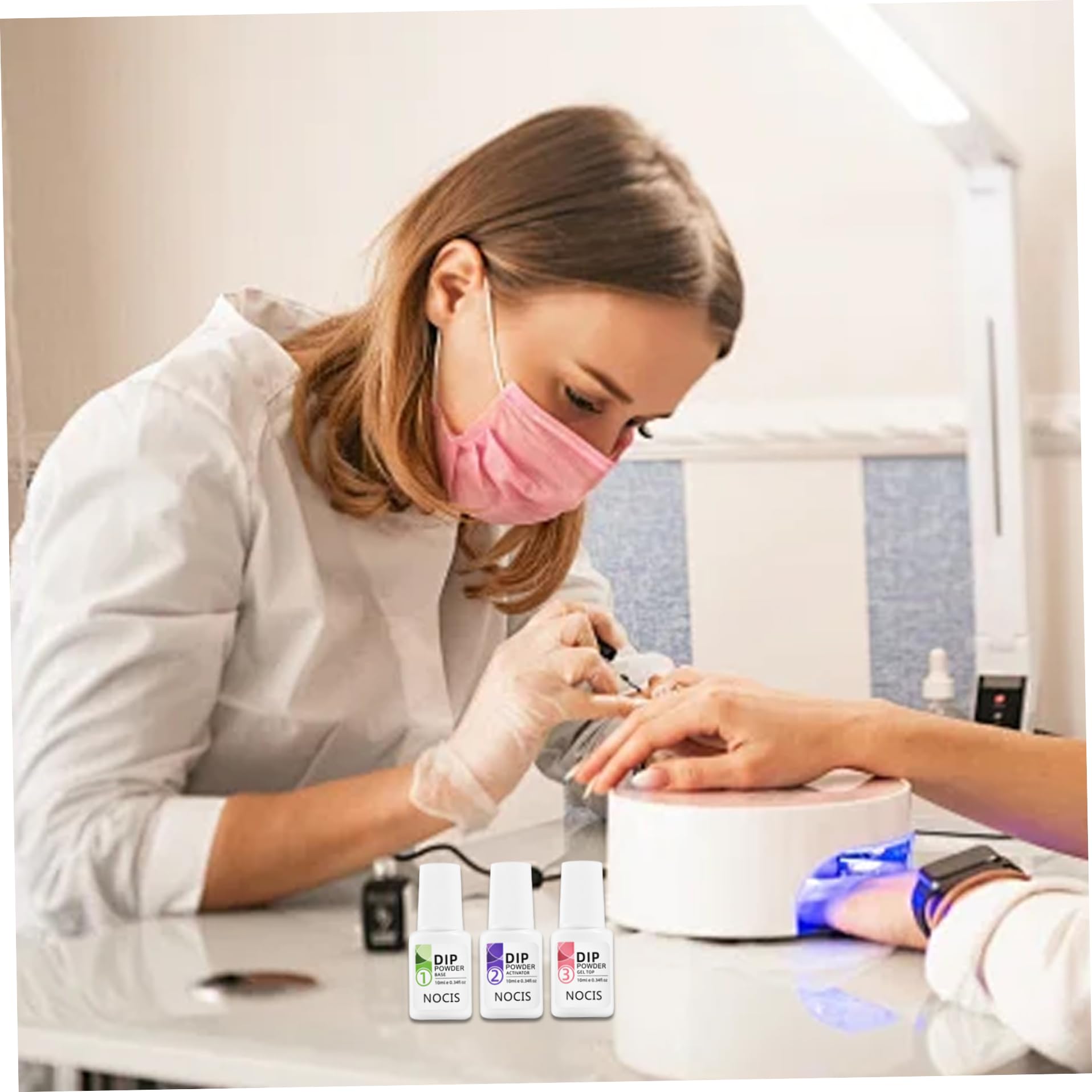 Kit de démarrage pour ongles en poudre à tremper, 4 couleurs, kit de poudre à tremper pour ongles, finition brillante ou givrée avec base, top coat activateur, manucure liquide pour la maison, le bri