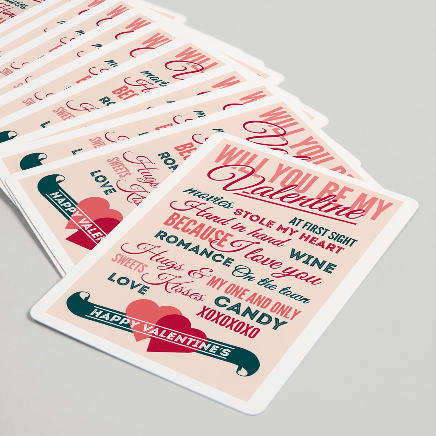 Lantern Press Be Mine, Valentine's Day, Typography, 52 Playing Cards for Adults, Poker Size Card Deck