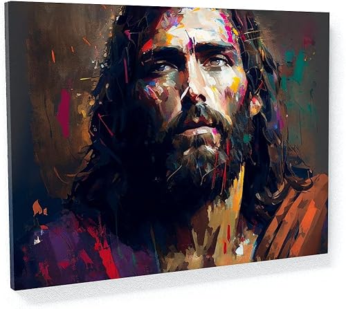 Vista 47 de Sense Canvas Jesús 1 - Lienzo decorativo para decoración del hogar, póster de pared XL, 48 x 36 / 1.5 pulgadas Jesús 1,Jesús 17,Jesús 18,Jesús