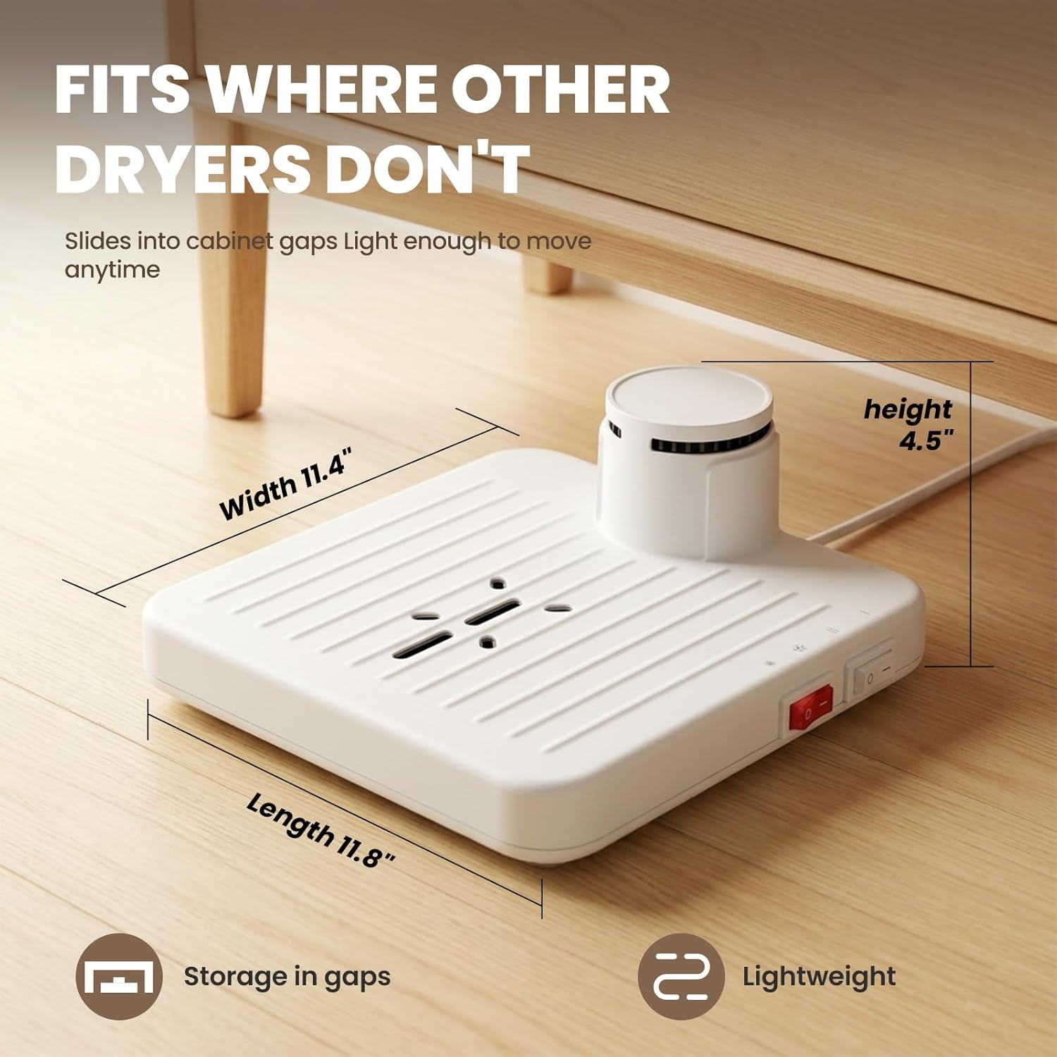 Hiqufet Body Dryer After Shower, 960W Full Body Dryer for After Shower with Hot and Cool Air, 2 Wind Speeds, Compact Hands-Free Foot Dryer for Bathroom RV Home Use, Waterproof, 11.8 x 11.4 in (White)