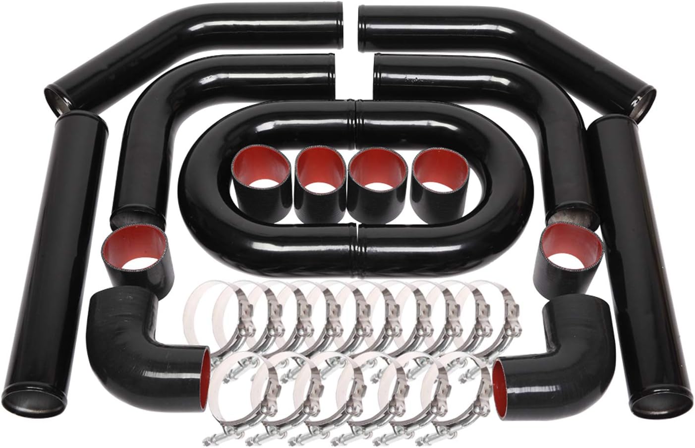 MOOSUN 3" Universal Aluminum Intercooler Piping Kit (8 pcs)