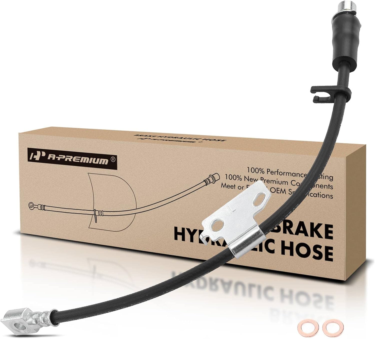 A-Premium Front Passenger Brake Hydraulic Hose Compatible with Ford and Lincoln Models - Expedition 2007-2014, Navigator 2007-2014, 5.4L - Replace# DL1Z2078A