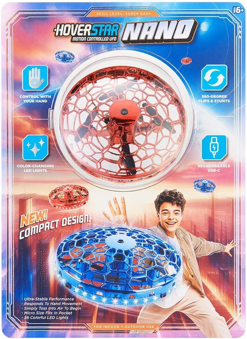Hover Star Nano Motion Controlled UFO Toy (Red)